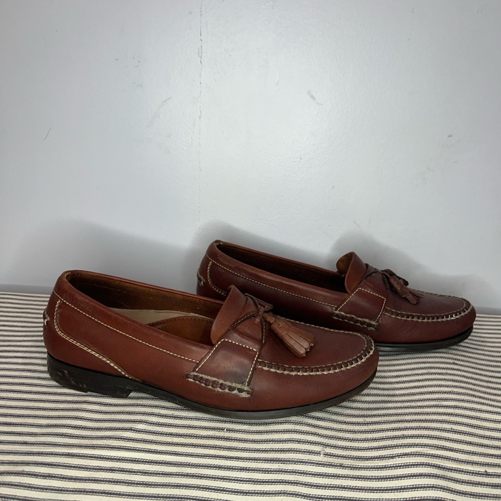 Men's James Davis Memphis Brown Leather Loafers Size 9.5